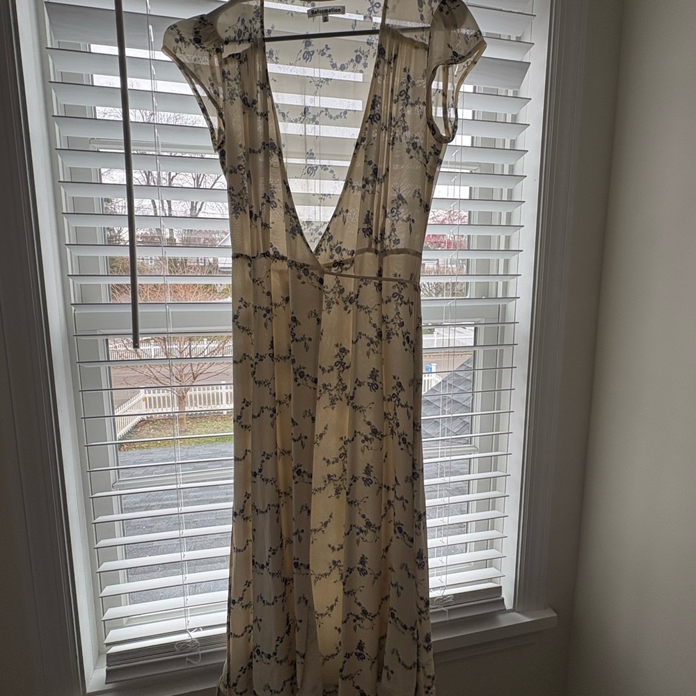 Reformation Cream Floral  Dress